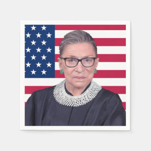 Ruth Bader Ginsburg mit US-Flagge Serviette