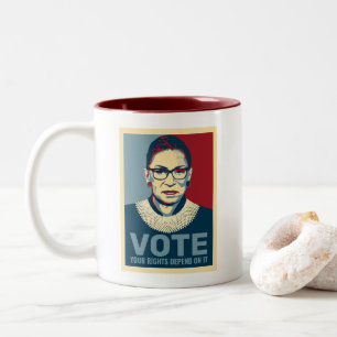 Ruth Bader Ginsburg Moderner Pop-Art-Votum Zweifarbige Tasse