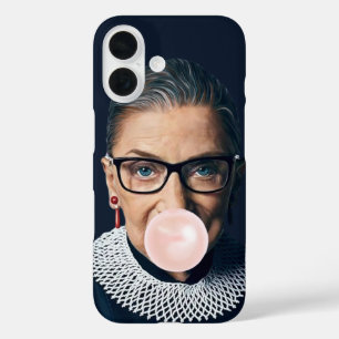 Ruth Bader Ginsburg Pink Bubble gum iPhone 16 Hülle