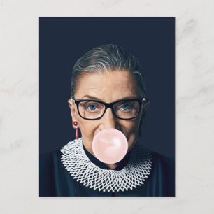 Ruth Bader Ginsburg Pink Bubble gum Postkarte
