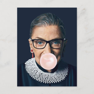 Ruth Bader Ginsburg Pink Bubble gum Postkarte
