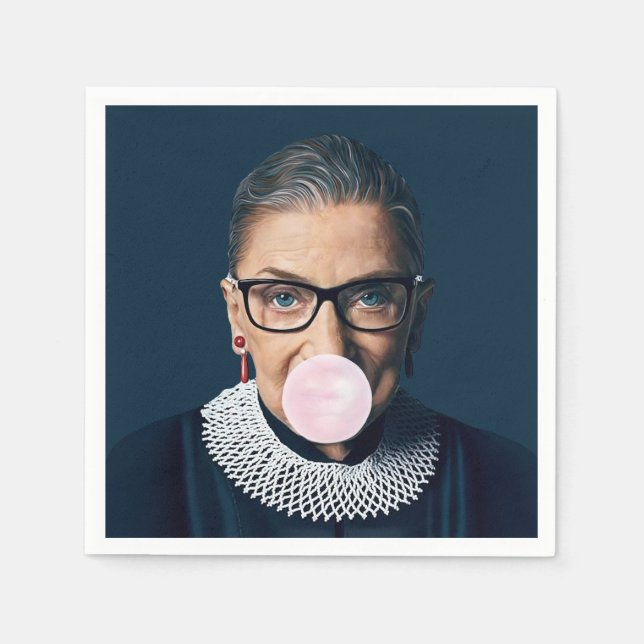 Ruth Bader Ginsburg Pink Bubble gum Serviette (Vorderseite)