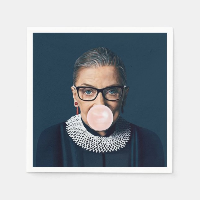 Ruth Bader Ginsburg Pink Bubble gum Serviette (Vorderseite)