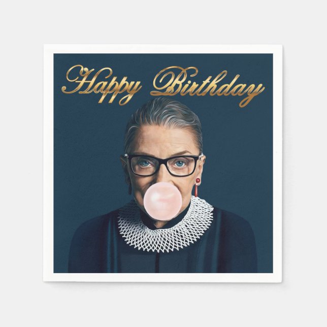 Ruth Bader Ginsburg Pink Bubble gum Serviette (Vorderseite)