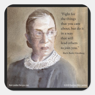 Ruth Bader Ginsburg & Quote Quadratischer Aufkleber