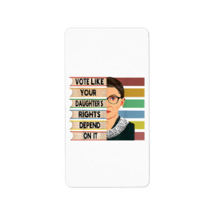 Ruth Bader Ginsburg RBG Quote Girl with B Adressaufkleber