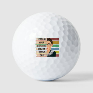 Ruth Bader Ginsburg RBG Quote Girl with B Golfball