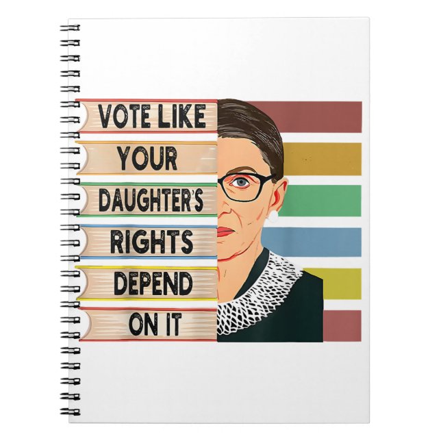 Ruth Bader Ginsburg RBG Quote Girl with B Notizblock (Vorderseite)