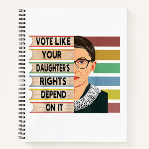 Ruth Bader Ginsburg RBG Quote Girl with B Notizbuch
