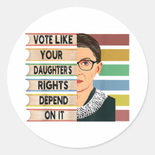 Ruth Bader Ginsburg RBG Quote Girl with B Runder Aufkleber