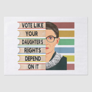 Ruth Bader Ginsburg RBG Quote Girl with B Seidenpapier