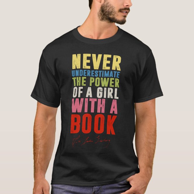 Ruth Bader Ginsburg RBG Quote Girl with Book Women T-Shirt (Vorderseite)