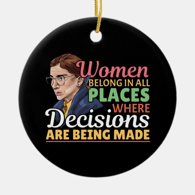Ruth Bader Ginsburg Richterin Keramik Ornament (Vorne)