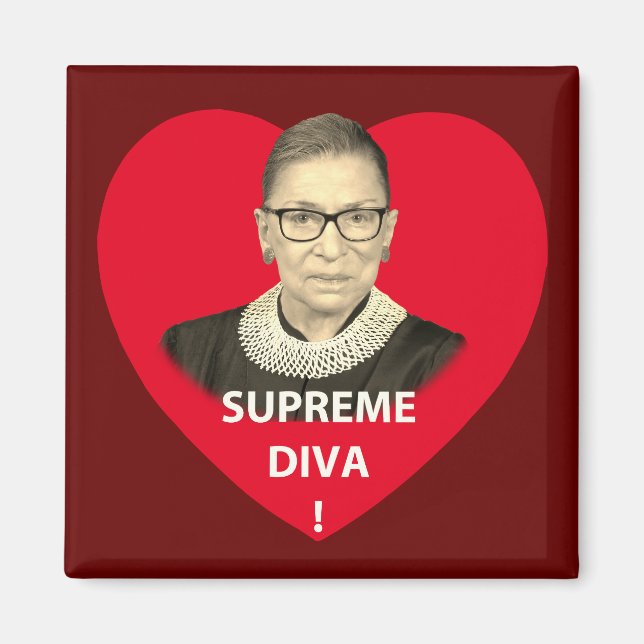 Ruth Bader Ginsburg Supreme Diva Tinted Red Heart Magnet (Vorne)