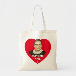 Ruth Bader Ginsburg Supreme Diva Tinted Red Heart Tragetasche