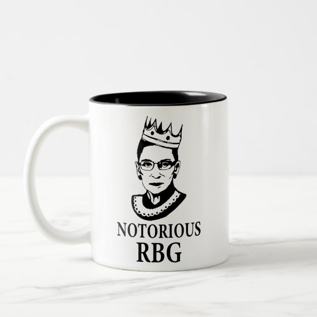 Ruth Bader Ginsburg Tasse, RBG Tasse, Notoring Rbg Zweifarbige Tasse (Links)