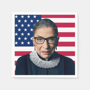 Ruth Bader Ginsburg und USA-Flagge Serviette