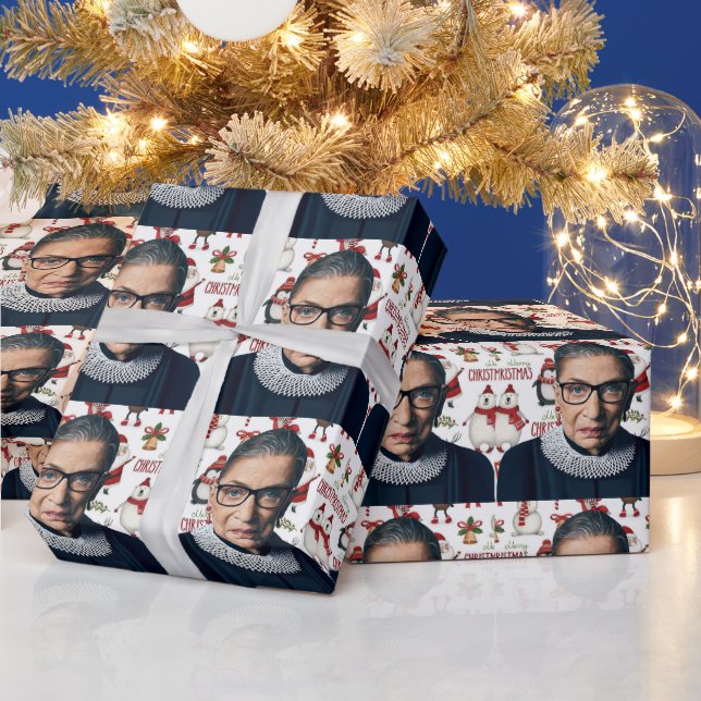 Ruth Bader Ginsburg Weihnachtsmuster Geschenkpapier (Feiertage)