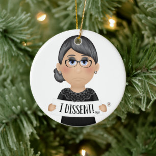 Ruth Bader Ginsburg zitieren 3 I Dissent! Keramik Ornament