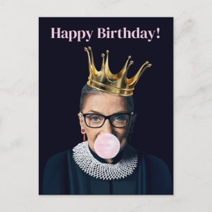 Ruth Ginsburg Krone rosa Kaugummi Alles Gute zum G Postkarte