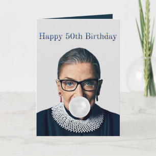 Ruth Ginsburg weiße Kaugummi Alles Gute zum 50. Ge Karte