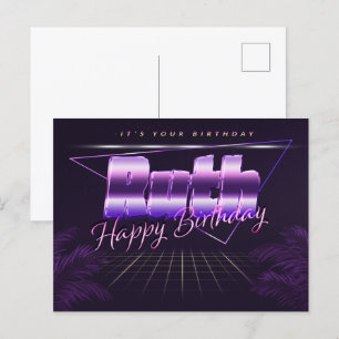 Ruth Name Vorname lila Postkarte Geburtstag
