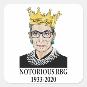 Ruth, Notorious RBG, Ruth Bader Ginsburg Quadratischer Aufkleber