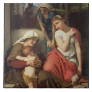 Ruth und Naomi, 1859 (Öl auf Leinwand) Fliese