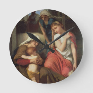 Ruth und Naomi, 1859 (Öl auf Leinwand) Runde Wanduhr