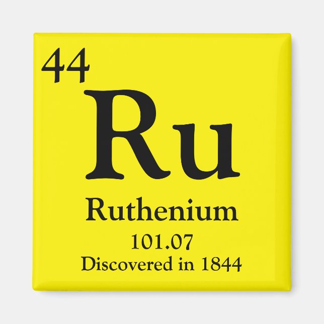 Ruthenium Periodic Table Magnet (Vorne)