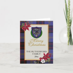 Rutherford Schottischer Clan-Tartan und Wappen Karte