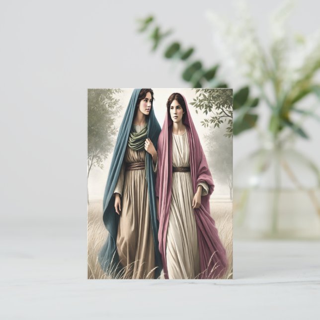 Ruth's Walking zusammen mit Mut und Liebe Postkarte (Stehend Vorderseite)