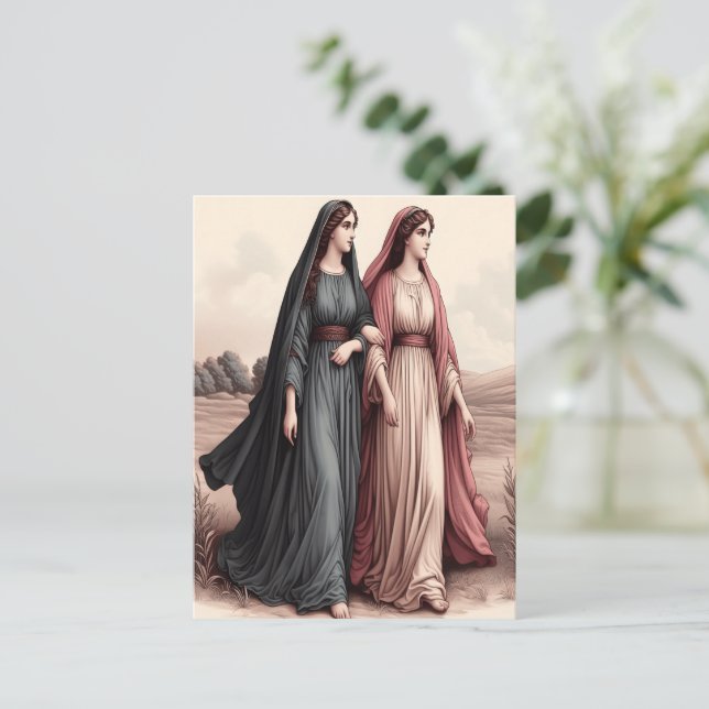 Ruths zeitlose Hingabe in einer bescheidenen Reise Postkarte (Stehend Vorderseite)