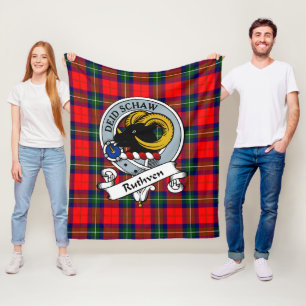 Ruthven Clan Abzeichen Tartan Kariert Fleecedecke