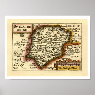 Rutland (Rutlandshire) Landkreis England Historic Poster