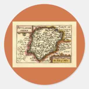 Rutland (Rutlandshire) Landkreis England Historic  Runder Aufkleber