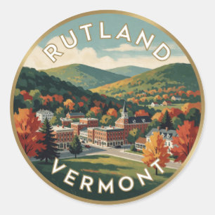 Rutland Vermont Green Mountain Reise Runder Aufkleber
