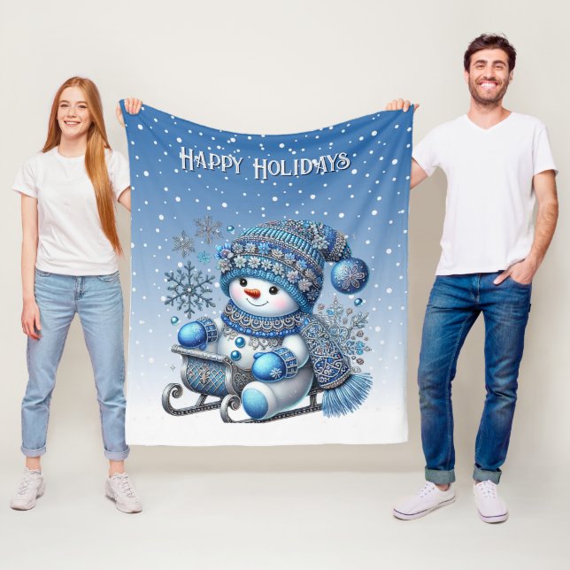 Rutschender Schneemann Weihnachts-Fleece-Decke Fleecedecke (Beispiel)