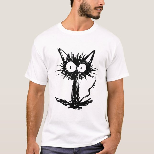 Rütteln Sie Katze auf T-Shirt (Vorderseite)