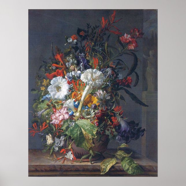 Ruysch - Erbsen, Lilies Peonies, Hyacinths Passion Poster (Vorne)