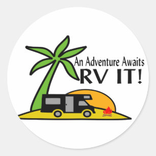 RV Adventure Runder Aufkleber