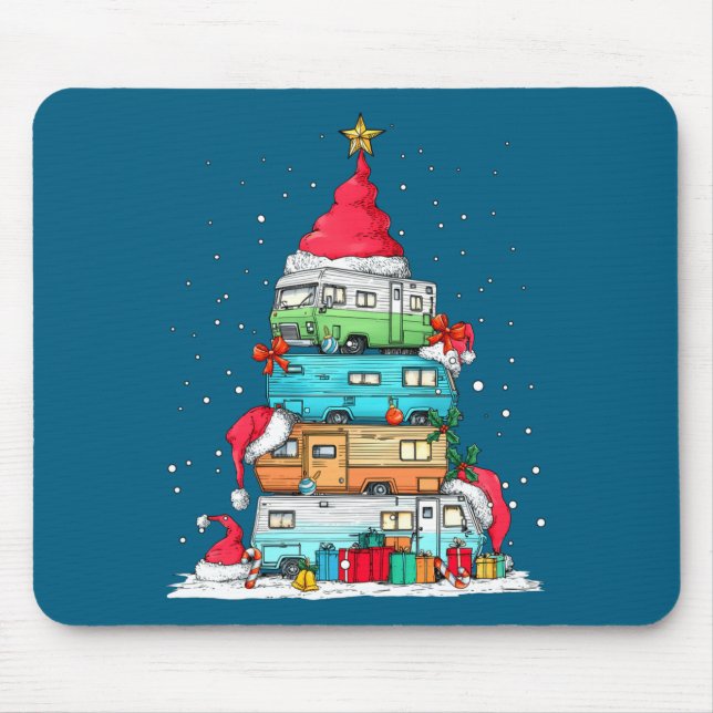 Rv Camng Camper Travel Vacation Christmas Tree Xma Mousepad (Vorne)