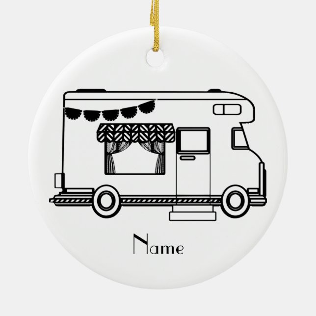 RV Camper Caravan Thunder_Cove Keramik Ornament (Hinten)