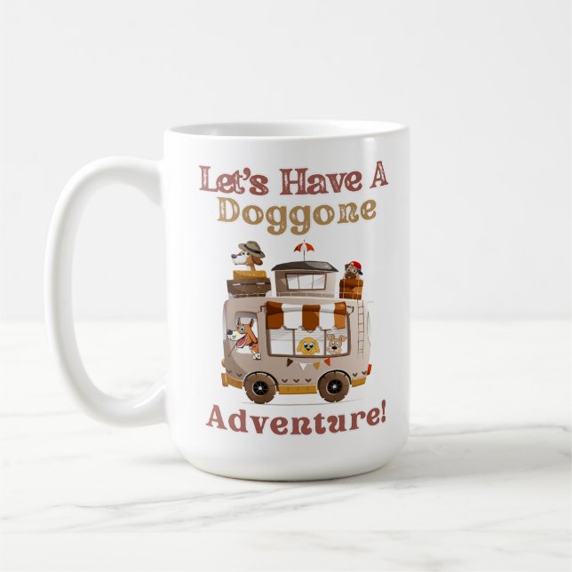 RV Camper Dog Driver Cartoon - Doggone Adventure Kaffeetasse (Links)