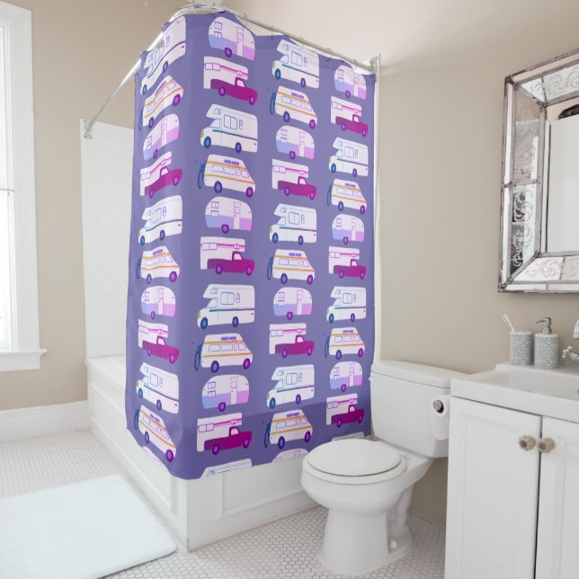 RV Campervan vanlife Motorhome Anhänger CUSTOMIZE Duschvorhang (Beispiel)