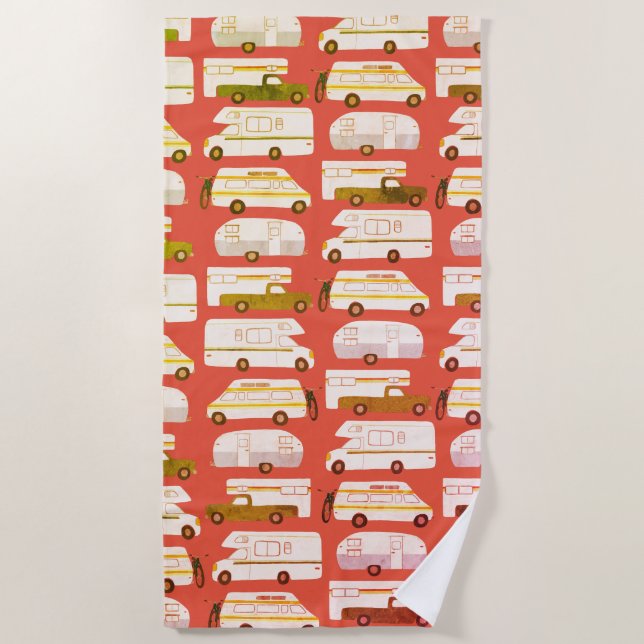 RV Campervan vanlife Motorhome Anhänger CUSTOMIZE Strandtuch (Vorderseite)