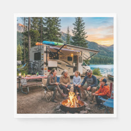 RV-Camping-Abenteuer mit der Familie Serviette