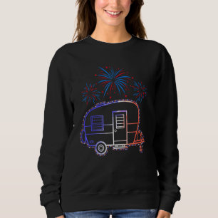 RV Camping American Flag Feuerwerk 4. Juli Cam Sweatshirt