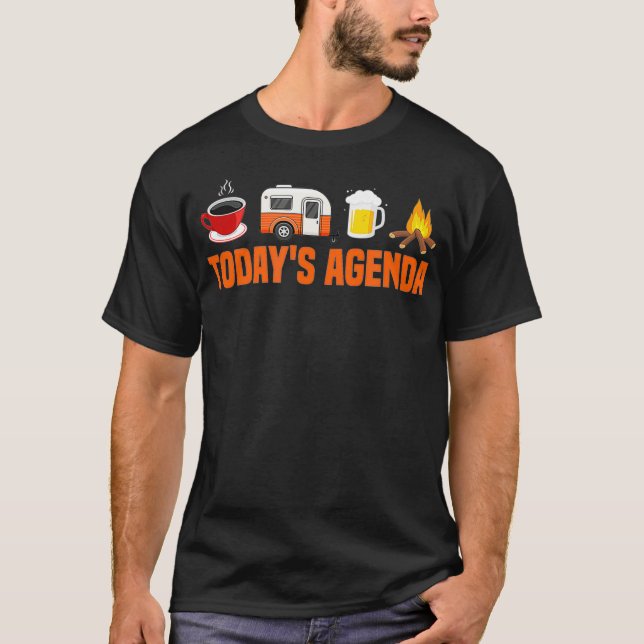 RV Camping Camper Heute Agenda Kaffeebär T-Shirt (Vorderseite)