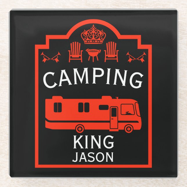 RV Camping King USA Glasuntersetzer (Vorderseite)
